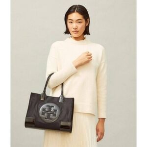 Tory Burch  "ELLA" Patent Tote Black T Logo Carryall